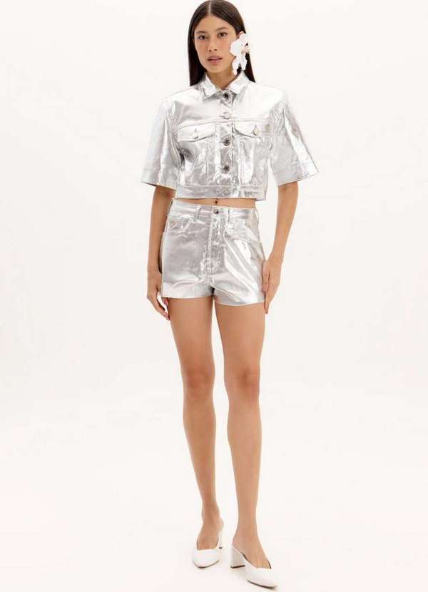 Lança Perfume - Short Sarja Comfort Metalizado A2131