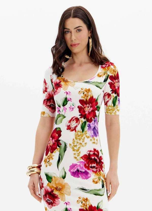Lança Perfume - Vestido Canelado Curto Justo Estampado A2557 4