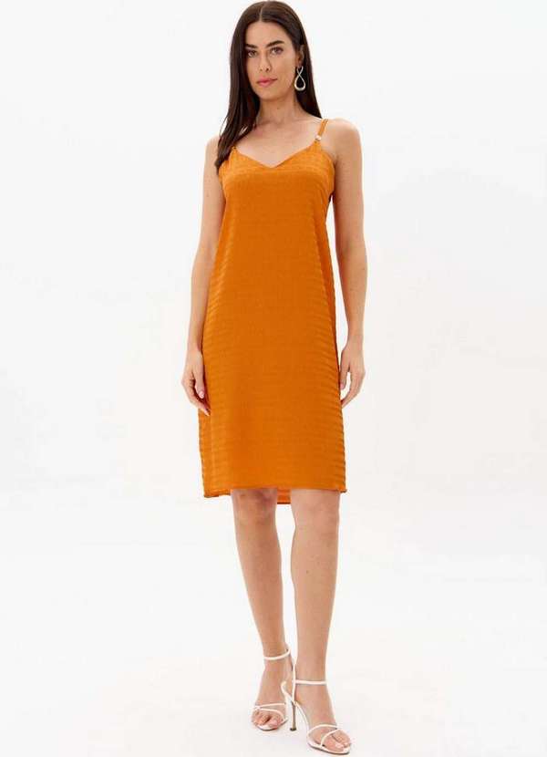 Lança Perfume - Vestido com Decote V e Aplique Alças A0736