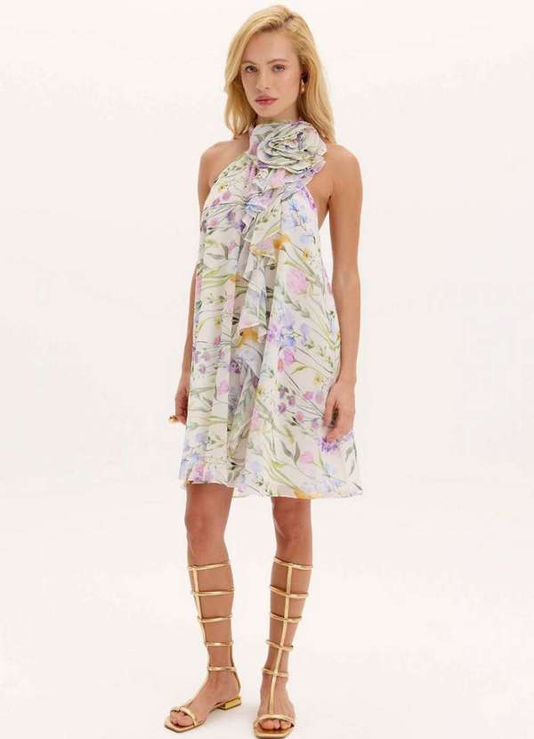 Lança Perfume - Vestido Curto Amarração Flor A1764