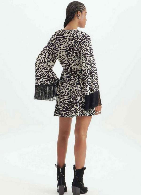 Lança Perfume - Vestido Curto com Franja Estampado 00810 2