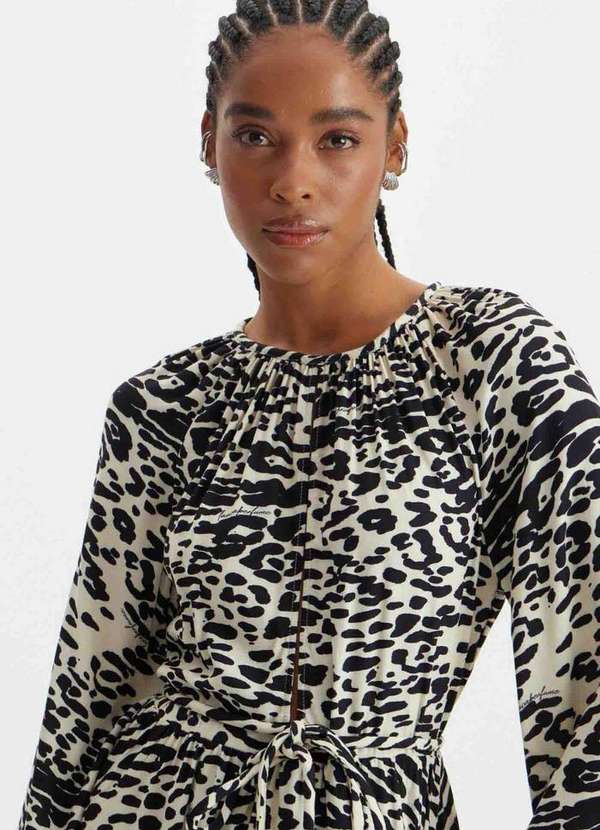 Lança Perfume - Vestido Curto com Franja Estampado 00810 4