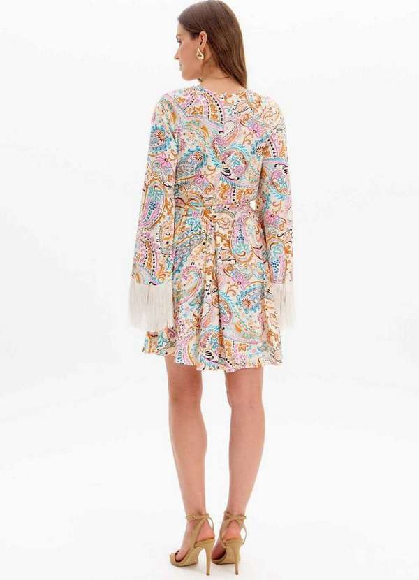 Lança Perfume - Vestido Curto com Franja Estampado 00793 3