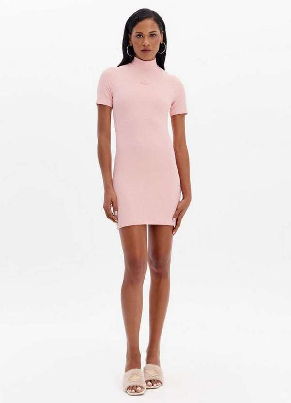 Lança Perfume Easy - Vestido Curto com Gola e Mangas Curtas A2150