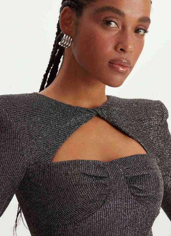 Lança Perfume - Vestido Curto com Ombreiras 00003