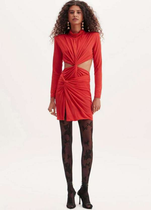 Lança Perfume - Vestido Curto Cut Out Torção A1039