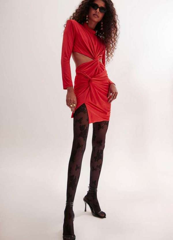 Lança Perfume - Vestido Curto Cut Out Torção A1039 2