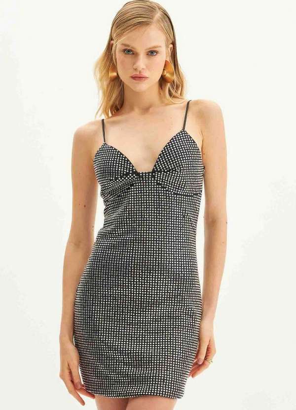 Lança Perfume - Vestido Curto de Alça Brilhos A0003 6