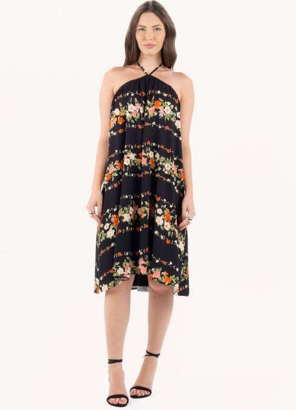 Lança Perfume - Vestido Curto Frente Única Estampa Floral A1548