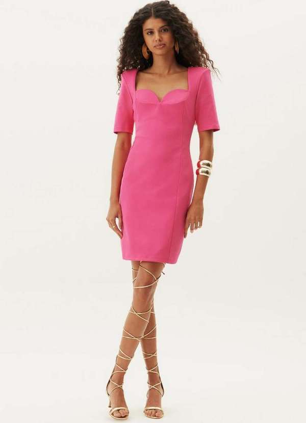 Lança Perfume - Vestido Curto Justo com Decote A0743