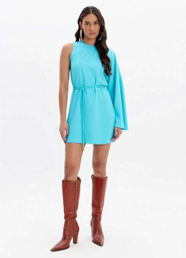 Lança Perfume - Vestido Curto Manga Morcego com Cinto A2555