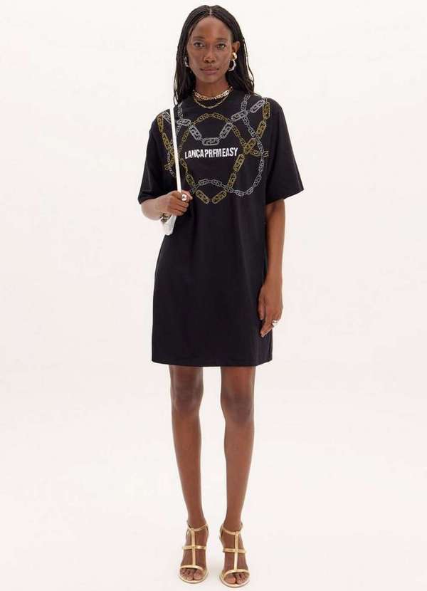 Lança Perfume Easy - Vestido Curto T-Dress Brilhos A0003