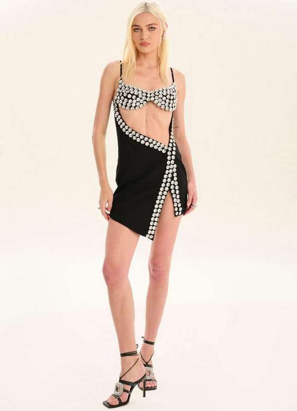 Lança Perfume - Vestido de Alça com Aplicações A0003 1