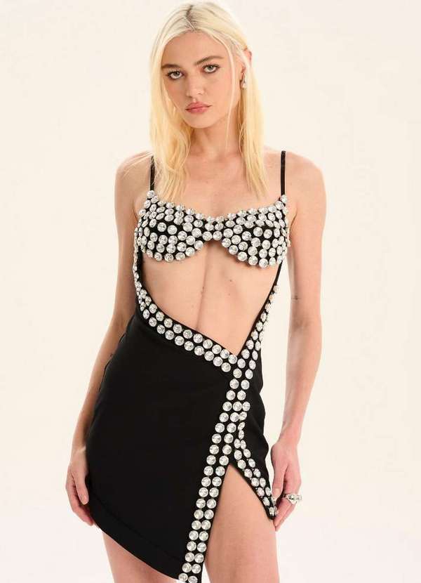 Lança Perfume - Vestido de Alça com Aplicações A0003 3