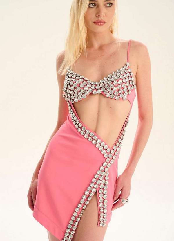 Lança Perfume - Vestido de Alça com Aplicações A1658 3