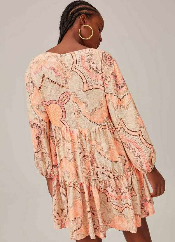 Lança Perfume - Vestido Decote Quadrado Estampado 09590 4