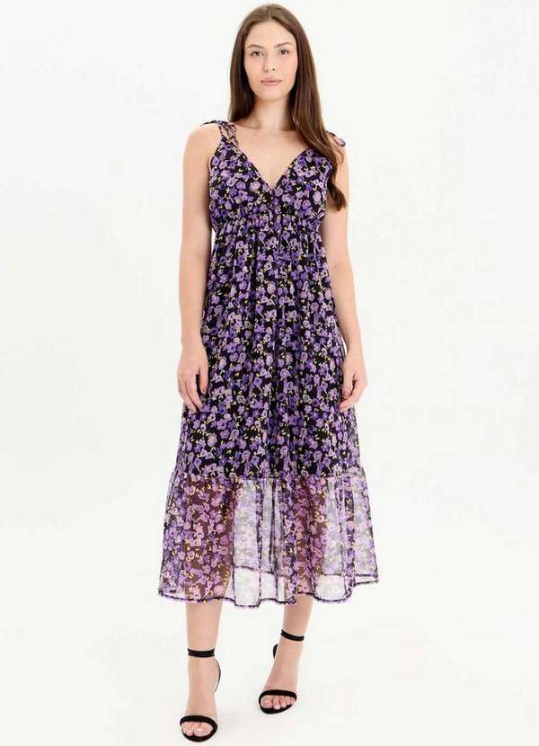 Lança Perfume - Vestido Descolado Estampado Babado na Barra A2326