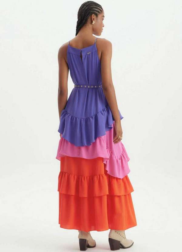 Lança Perfume - Vestido Longo com Babados 01048 5