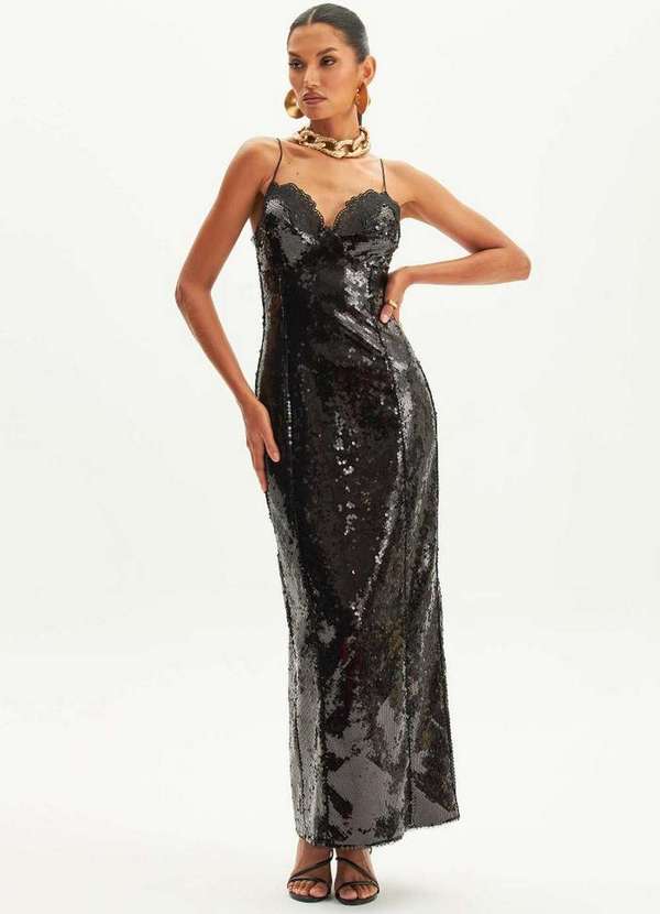 Lança Perfume - Vestido Longo com Bordado A0003