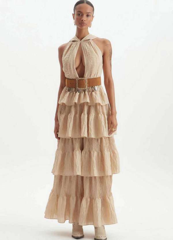 Lança Perfume - Vestido Longo com Camadas 00630