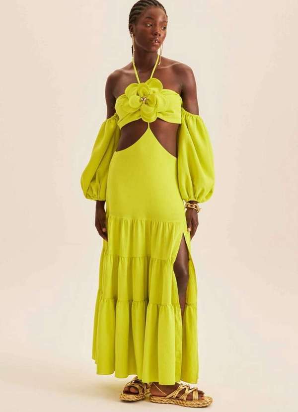 Lança Perfume - Vestido Longo com Cut Off 09883