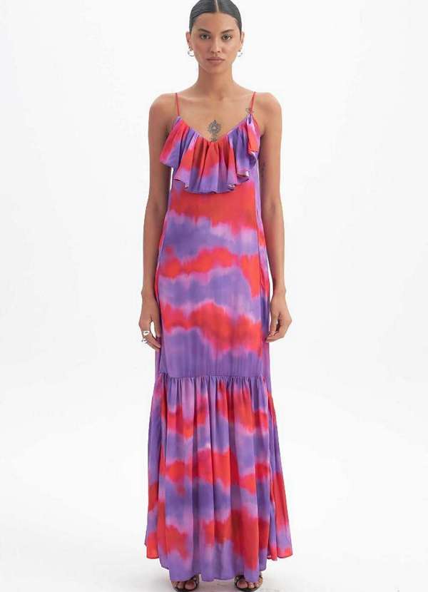 Lança Perfume - Vestido Longo de Alças Estampado A0170