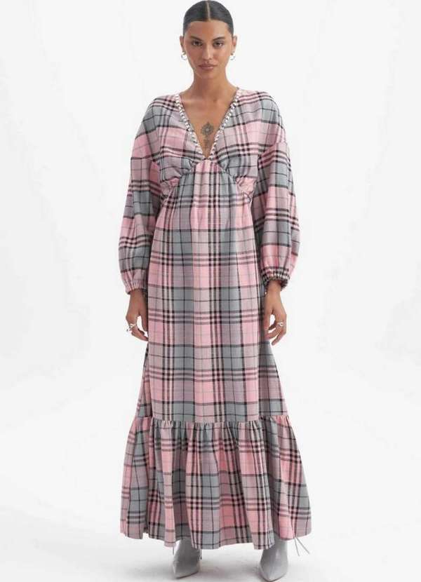 Lança Perfume - Vestido Longo Xadrez A0069