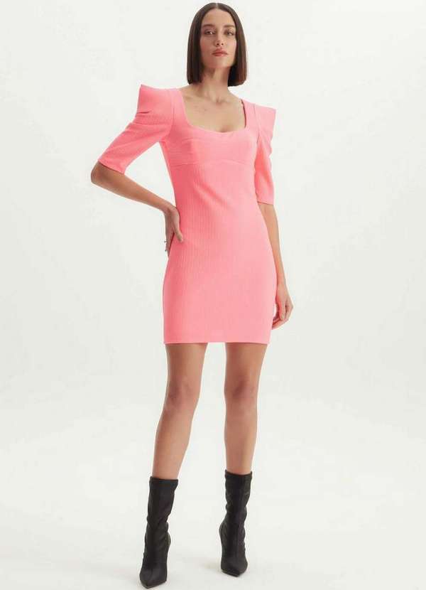 Lança Perfume - Vestido Manga Longa com Ombreira 00628