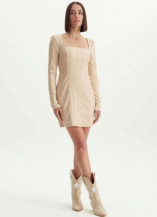 Lança Perfume - Vestido Manga Longa com Recortes 00634