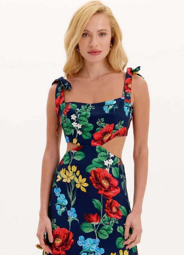 Lança Perfume - Vestido Midi Amarração Floral A1813 3