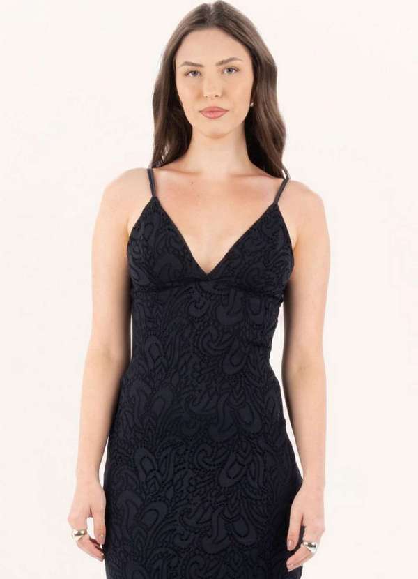 Lança Perfume - Vestido Midi com Fenda e Decote V A1457 2