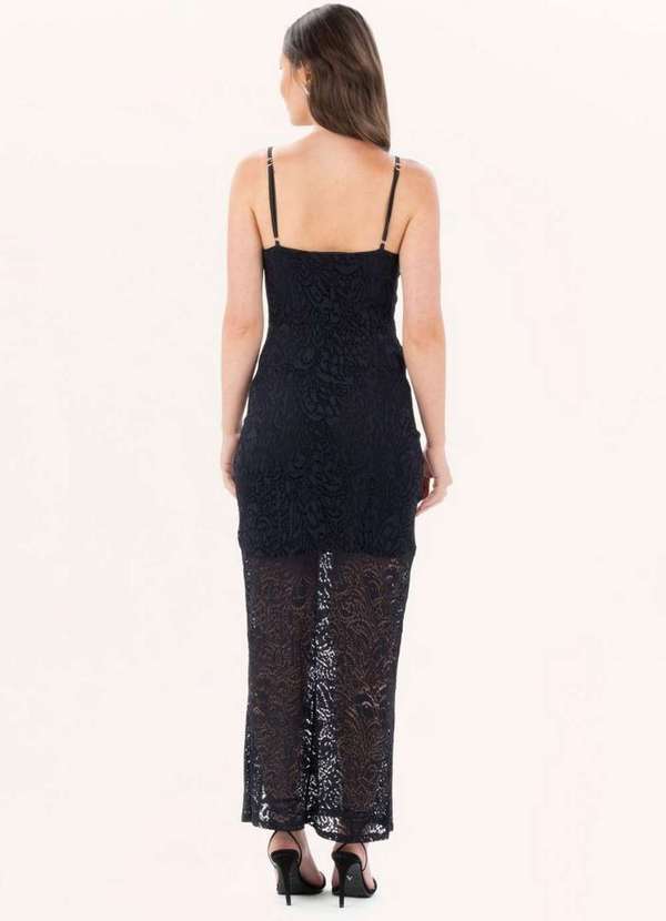 Lança Perfume - Vestido Midi com Fenda e Decote V A1457 3