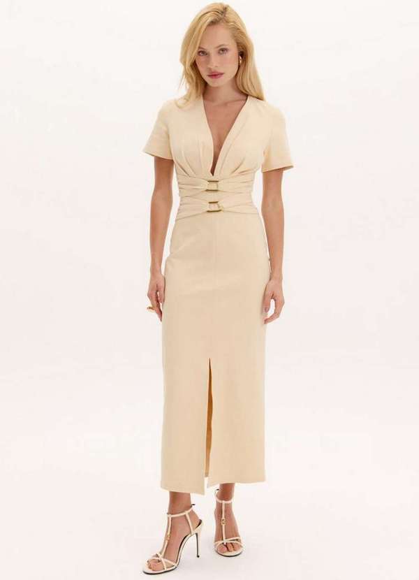 Lança Perfume - Vestido Midi Fenda e Argolas A1659