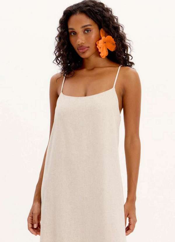 Lança Perfume - Vestido Solto de Alças Finas Super Midi A0001 2