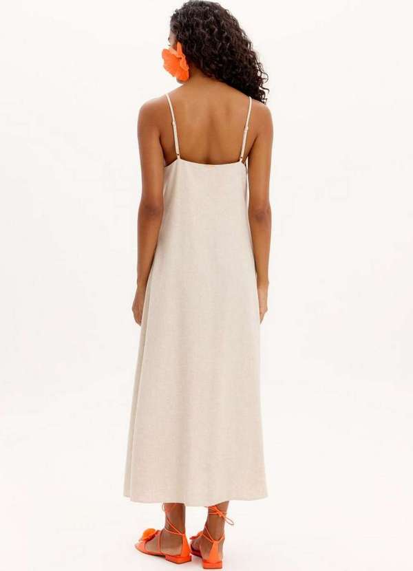 Lança Perfume - Vestido Solto de Alças Finas Super Midi A0001 3