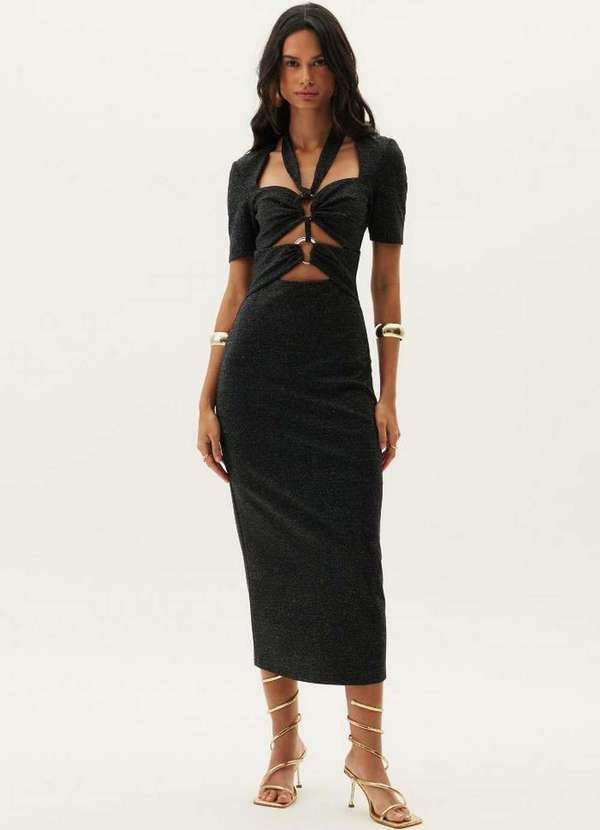 Lança Perfume - Vestido Super Midi com Cut Out A0003