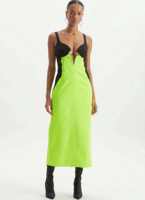 Lança Perfume - Vestido Super Midi com Fenda 02526