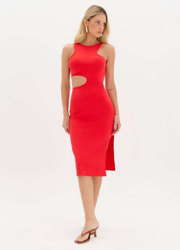 Lança Perfume - Vestido Super Midi com Recorte A2062