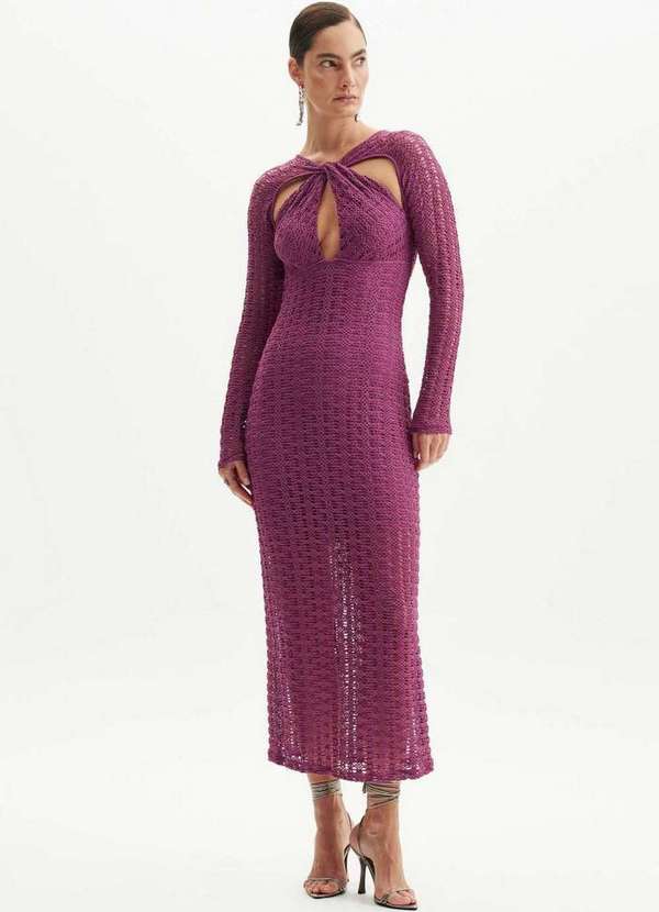 Lança Perfume - Vestido Super Midi com Torção A1104