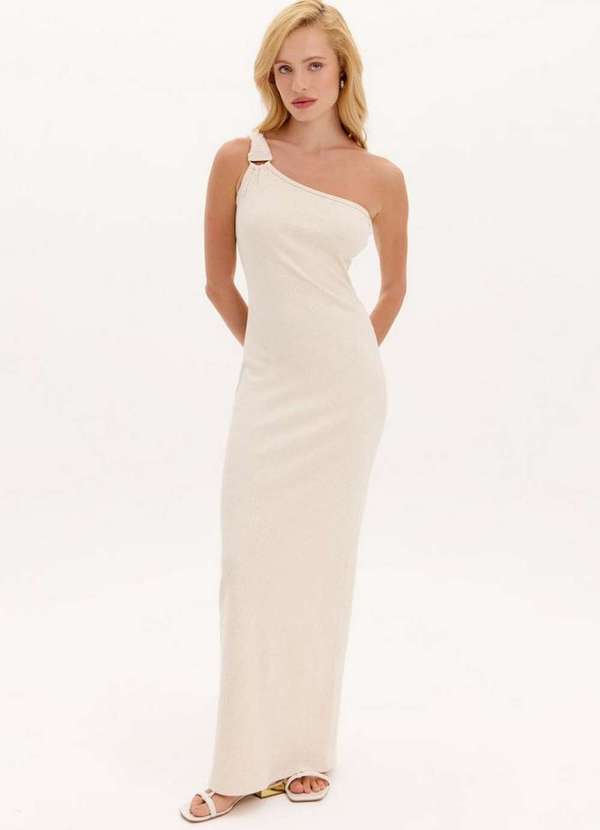 Lança Perfume - Vestido Super Midi Ombro Único Linho A1664 1