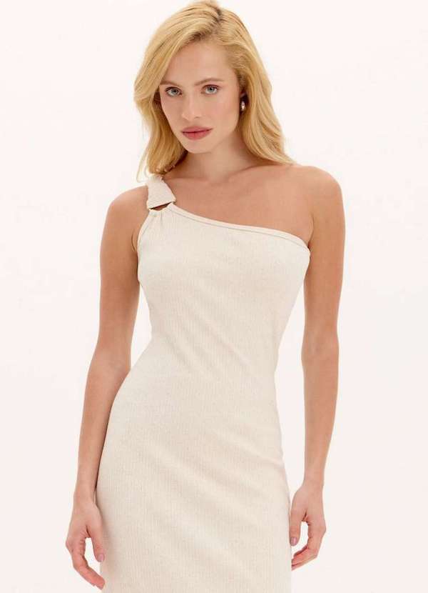 Lança Perfume - Vestido Super Midi Ombro Único Linho A1664 3