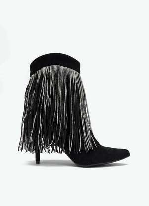 My Favorite Bota Cano Curto Salto Fino Franjas A0003