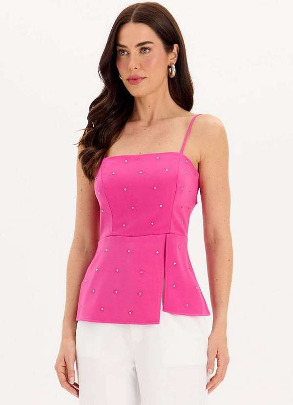 My Favorite - Blusa Alongada de Alças Brilho A1580