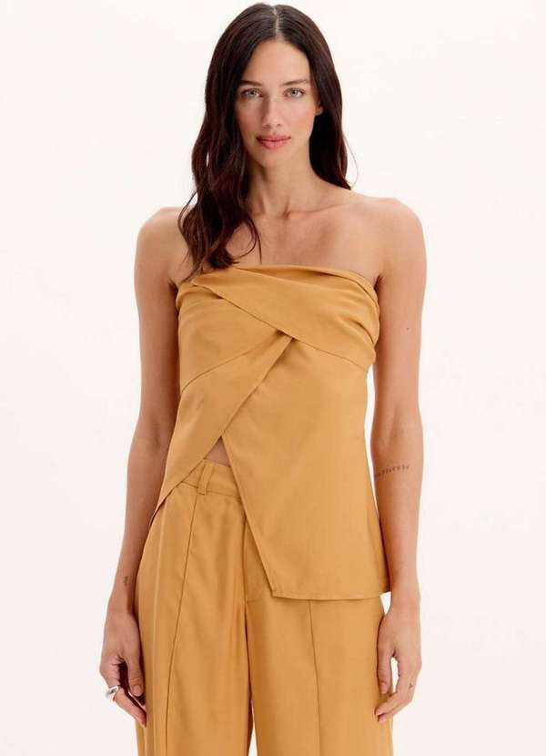 My Favorite - Blusa Alongada sem Alças com Transpasse A2021