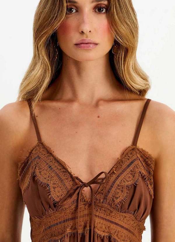 My Favorite - Blusa Assimétrica de Alça com Renda A3935 2