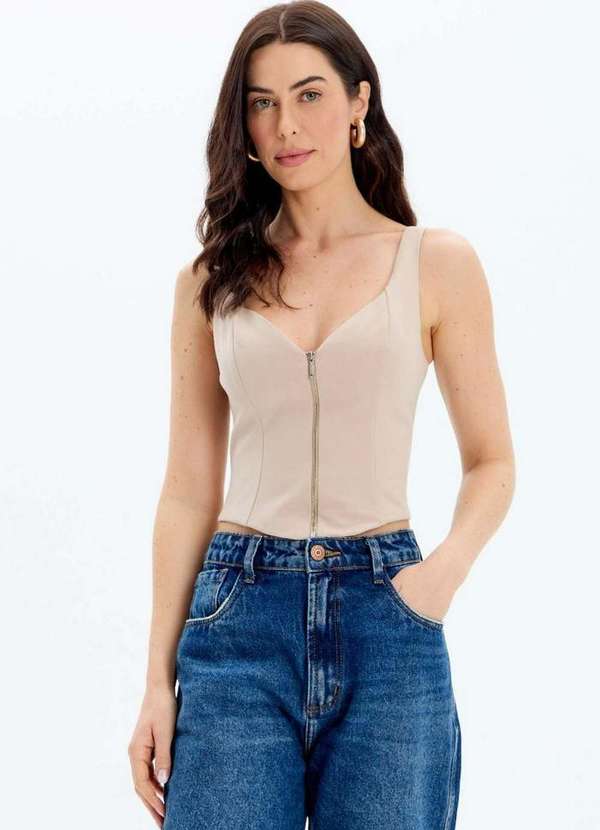 My Favorite - Blusa Corset com Zíper Frontal A1008