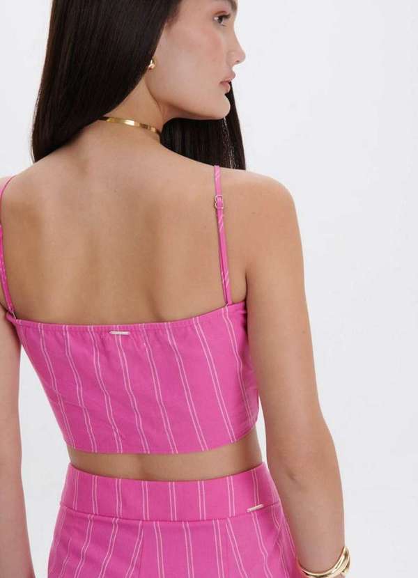 My Favorite - Blusa Corset Cropped Botão Listras A0526 2