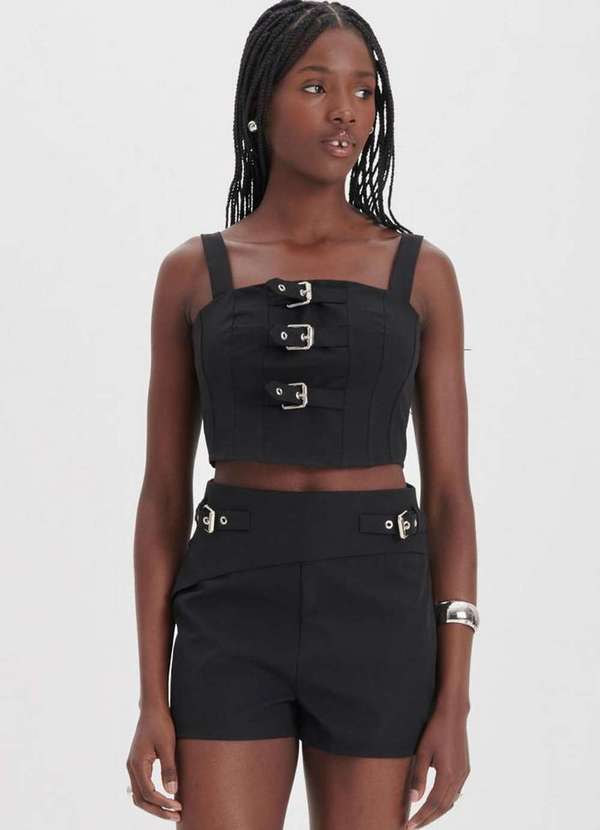 My Favorite - Blusa Corset Curta com Fivelas A0003