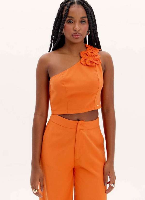 My Favorite - Blusa Cropped com Flor A1592