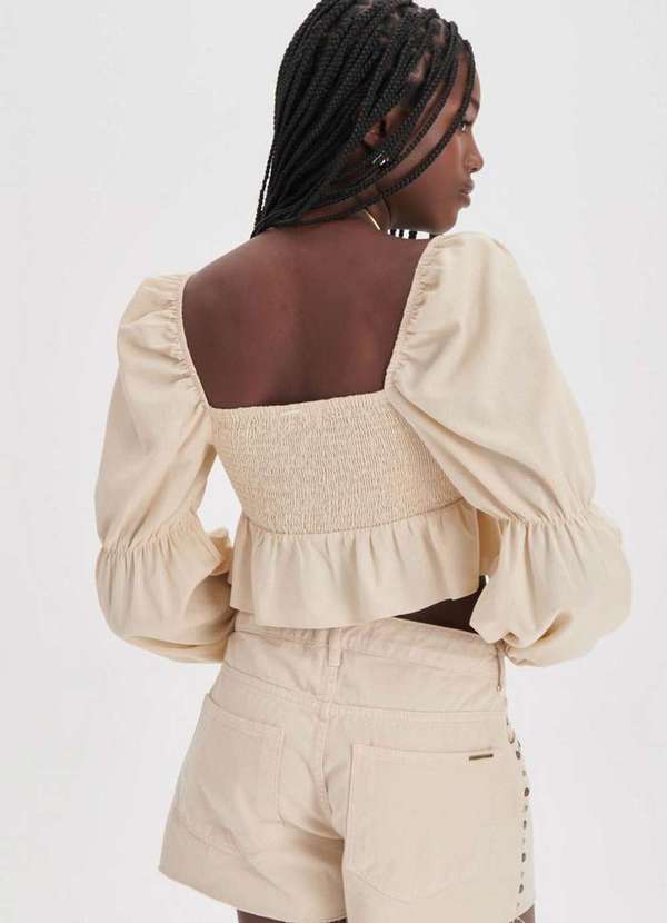 My Favorite - Blusa Cropped Manga Longa Babado A0585 2